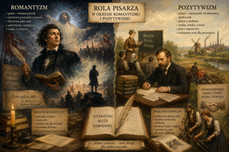 Rola pisarza w okresie romantyzmu i pozytywizmu Rola pisarza w okresie romantyzmu i pozytywizmu